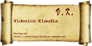 Vidovics Klaudia névjegykártya