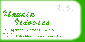 klaudia vidovics business card